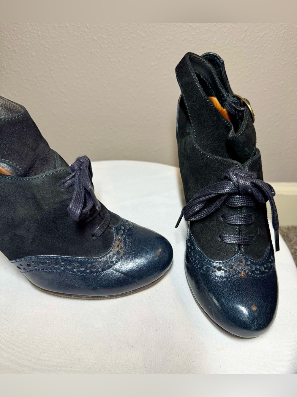 Chie Mihara Navy Veranda Oxford Heels Size 39 - Picture 10 of 16
